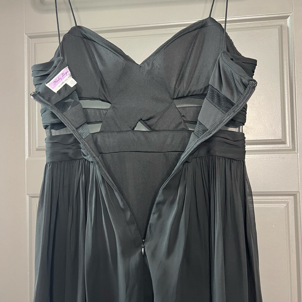 Hailey Logan Adrianna Papell Cocktail Black Mini Dress Spaghetti Straps Sz 11/12 - Picture 8 of 13